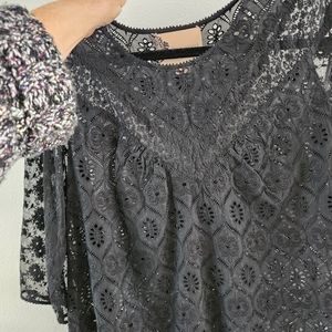 Anthropologie Fleur Wood Lace Top
